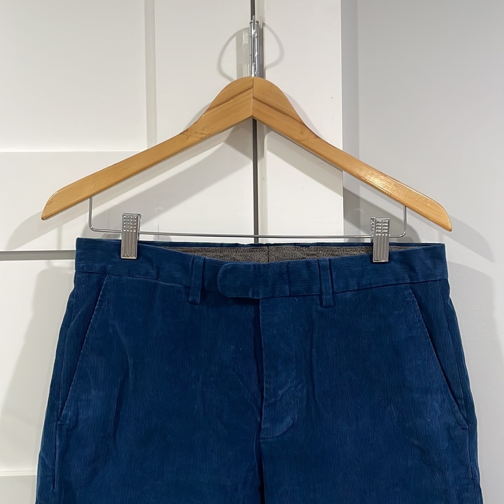 Corduroy J. Crew Bowery Dress Pant in Ocean Blue